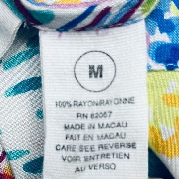 SOLD Weekend Clothes Line Multicolor Beach Theme Side Zip Slit Dress Sz M - Picture 11 of 11